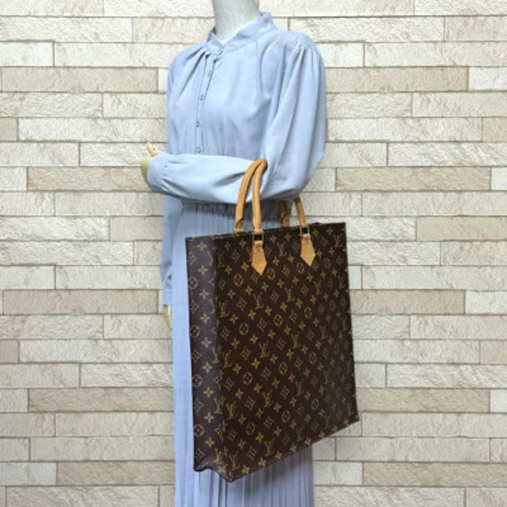 Louis Vuitton Handbag Brown Plat Monogram Sac Canvas